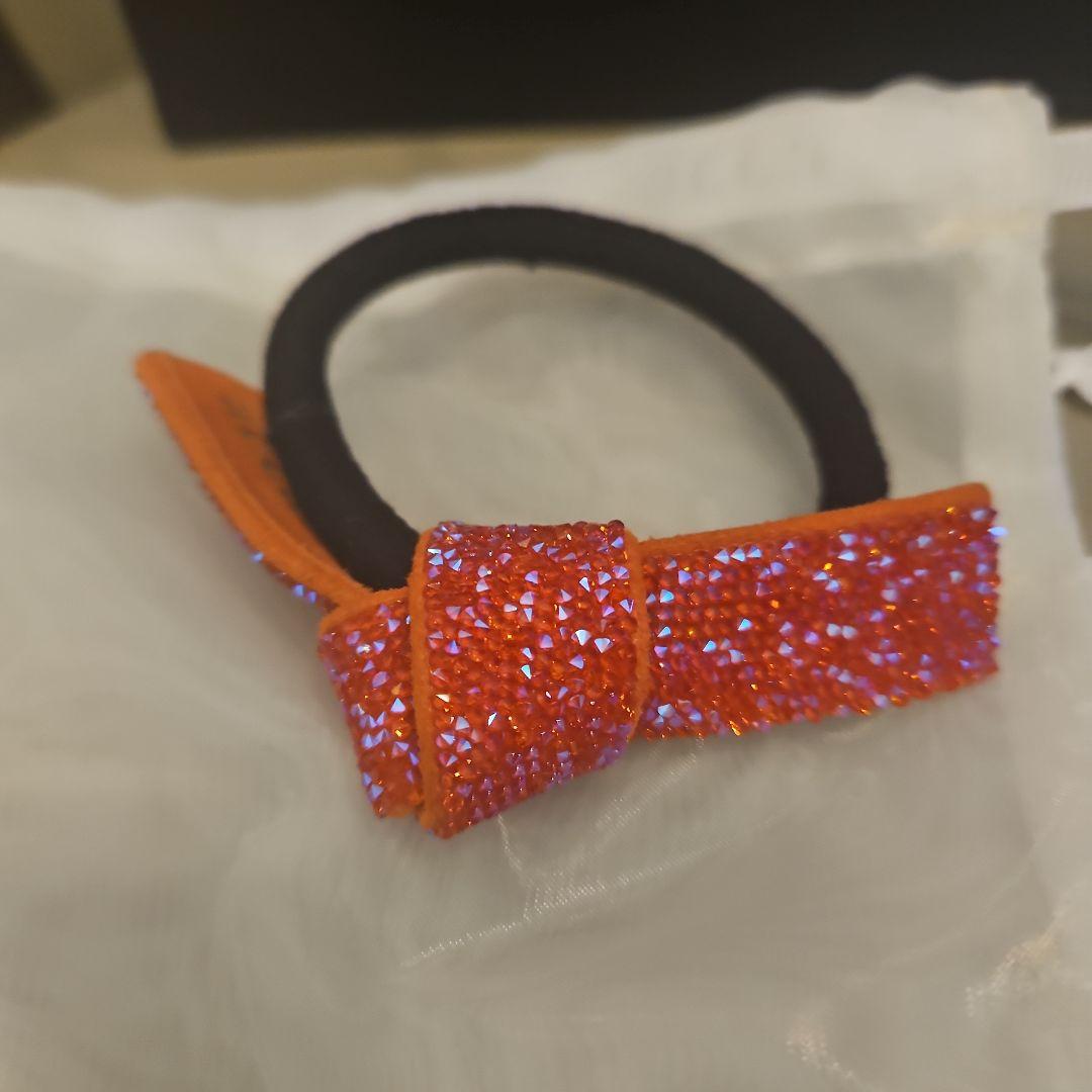 ACCA リボン付きヘアゴム オレンジ・ピンク