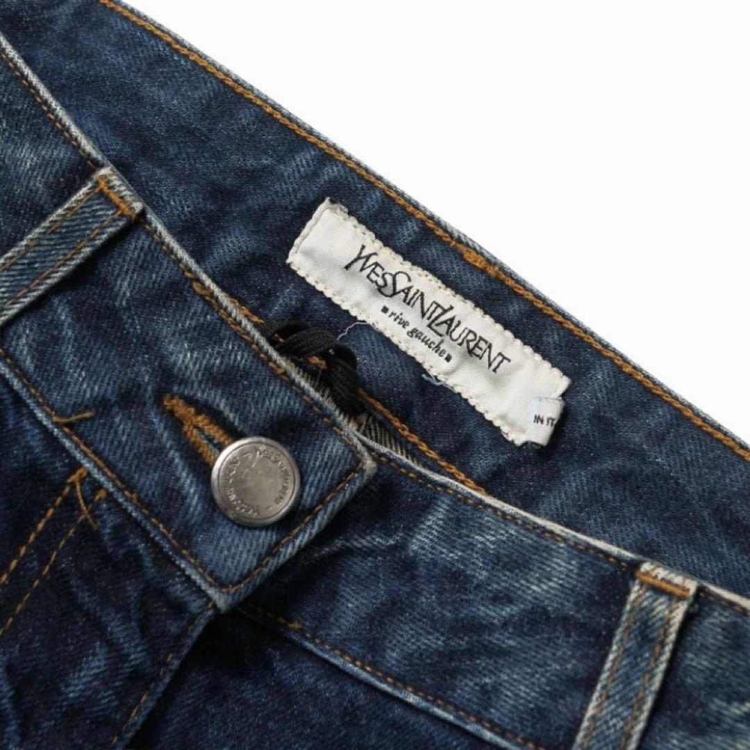 【希少】イヴサンローラン YSL デニムパンツ セミフレア サイズF38 ブルー