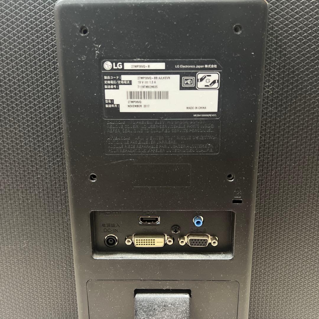LG ディスプレイモニター 本体　27MP38VQ-B