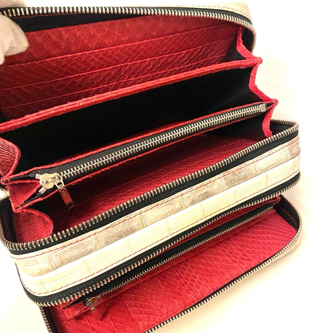 美品　定価55万　モードアレーズ　ヒマラヤクロコダイル　特注セカンド２連ジップ