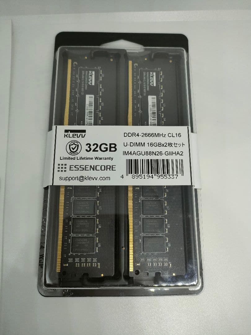 新品未開封品 KLEVV DDR4 メモリ16GB二枚 計32GB ①