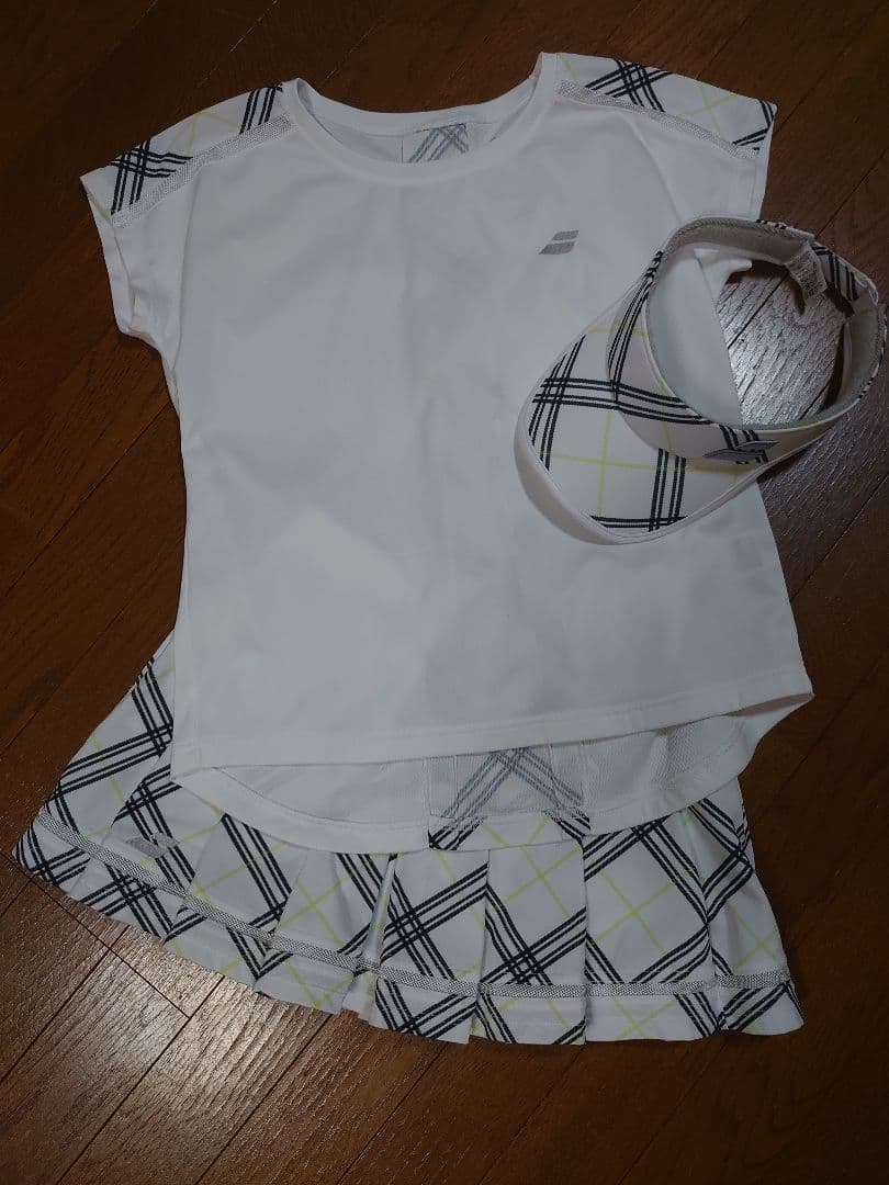 Babolatレディースゲームシャツ&スコートセットアップ&バイザー(M)