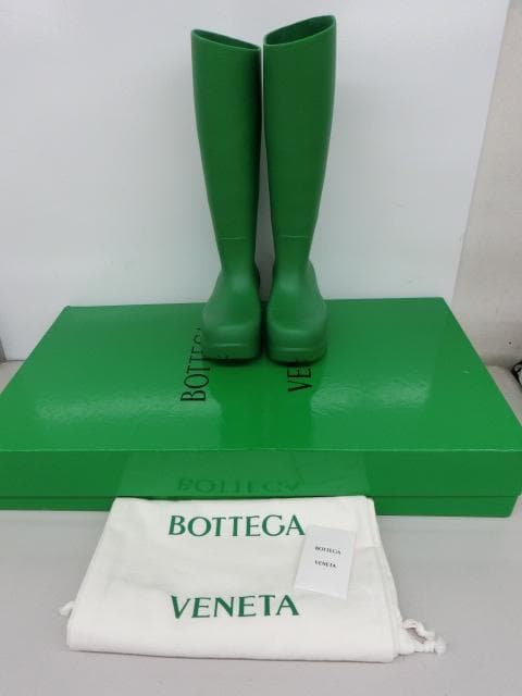 ❣️新品 ボッテガ❣️ パドル グラス グリーン ロング レインブーツ 24cm