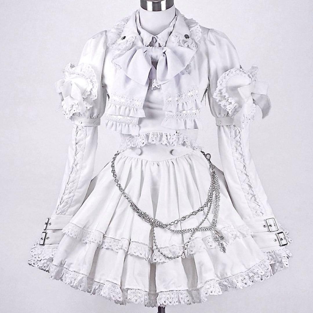 HIDOLATRAL THEODOL 2段フリルコルセットスカート M/ホワイト