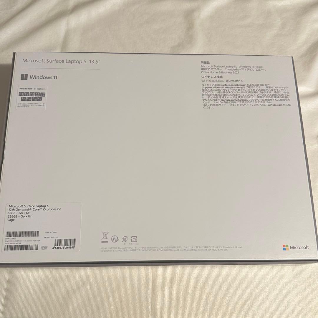 Surface Laptop 5 セージ 13.5/i5/16GB/256GB