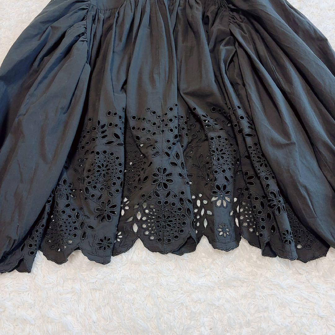 美品✨マリハ 春の訪れのブラウス 別注 ボリュームスリーブ 黒 綿 36