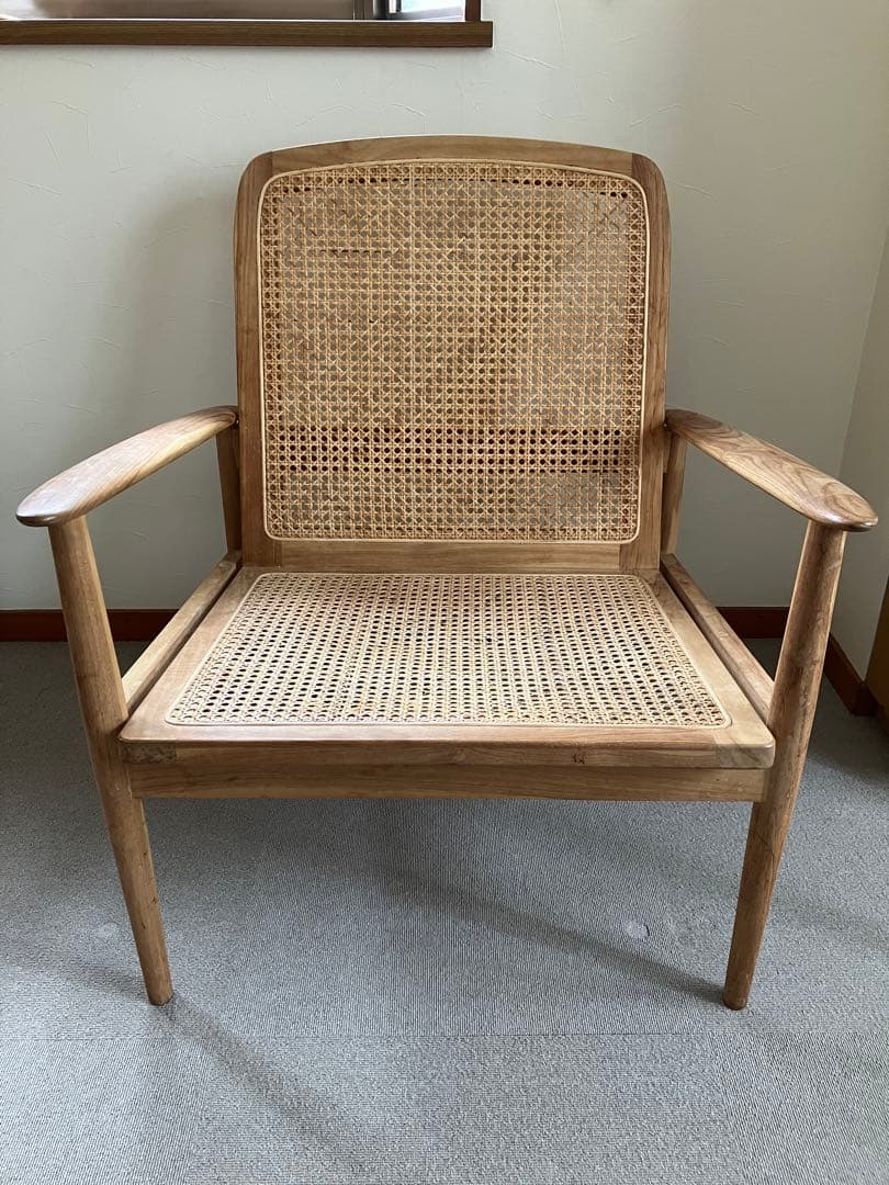 ZARA  チーク＆ラタン アームチェア　ラウンジチェア