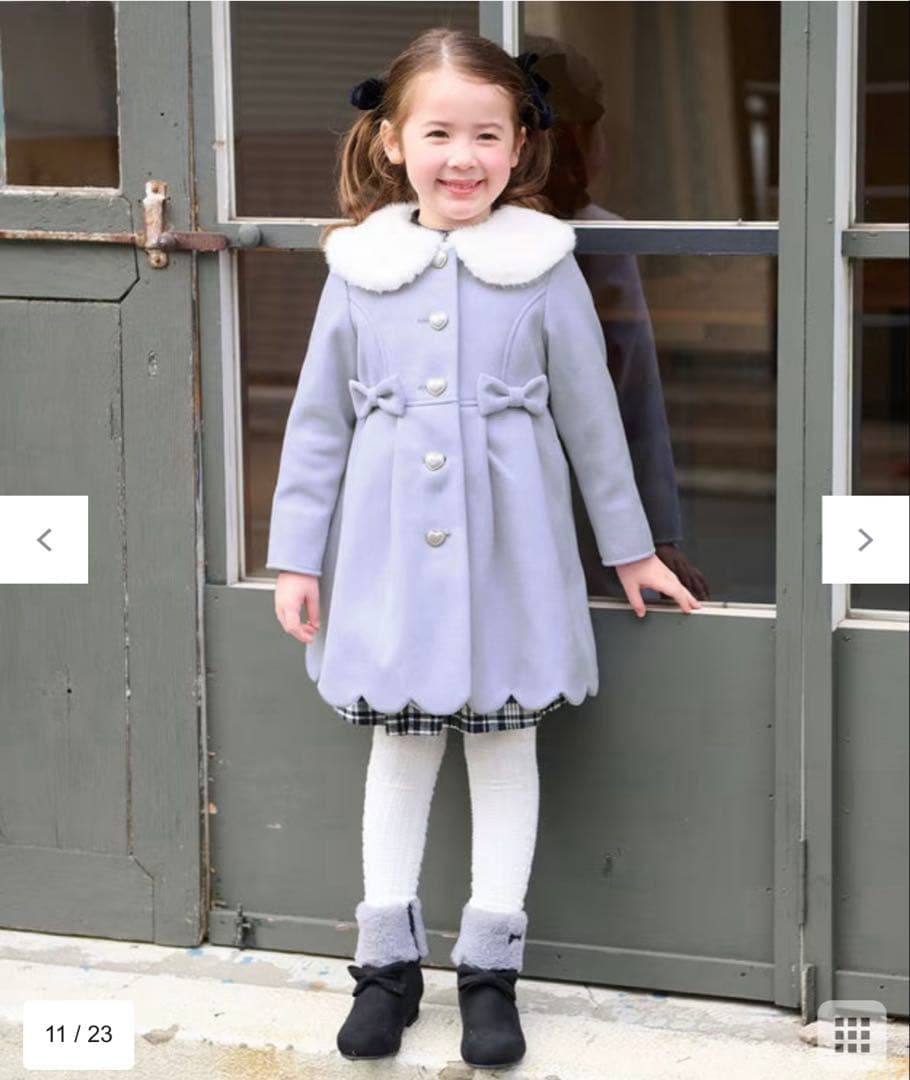 anyFAM 【新品タグ付き】130cm ウールライクコート　サックスブルー