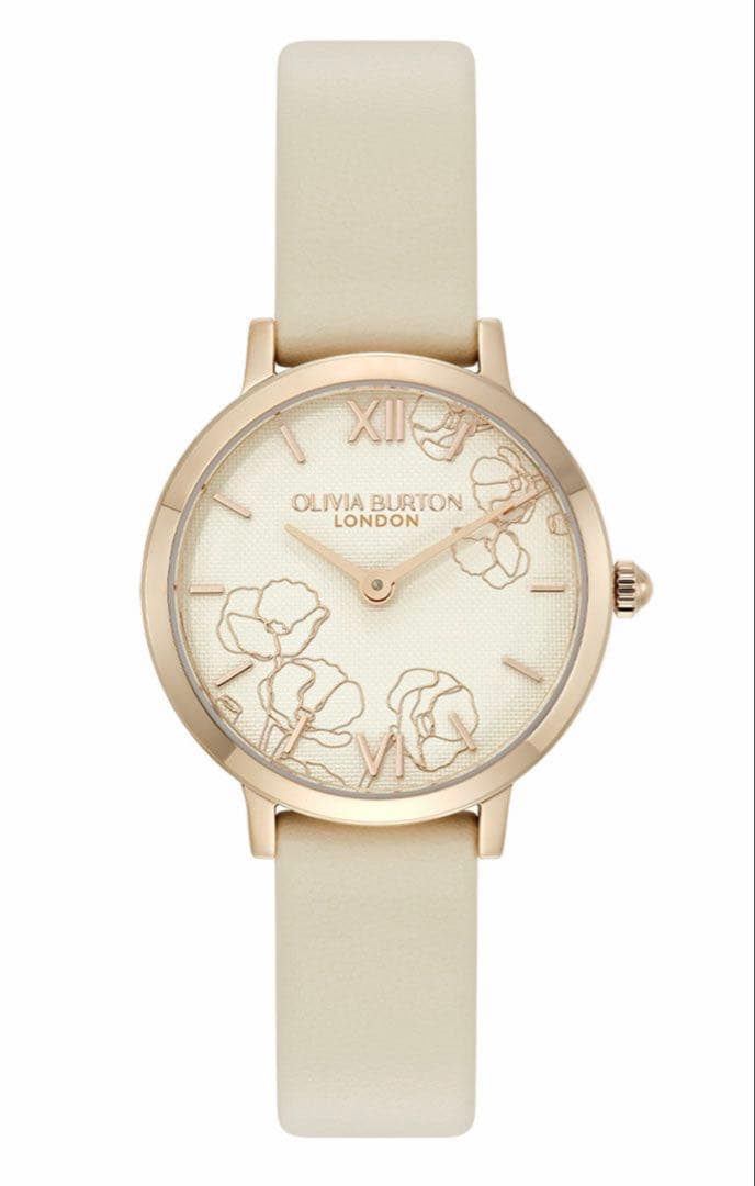 新品未使用 シグネチャー 28mm アブストラクト フローラル クリームレザー