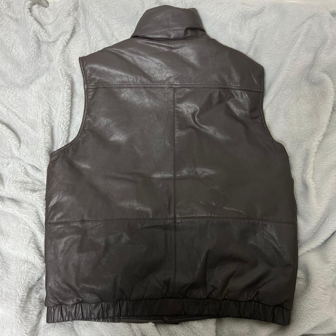 80s Eddie Bauer ダウン入りレザーベスト