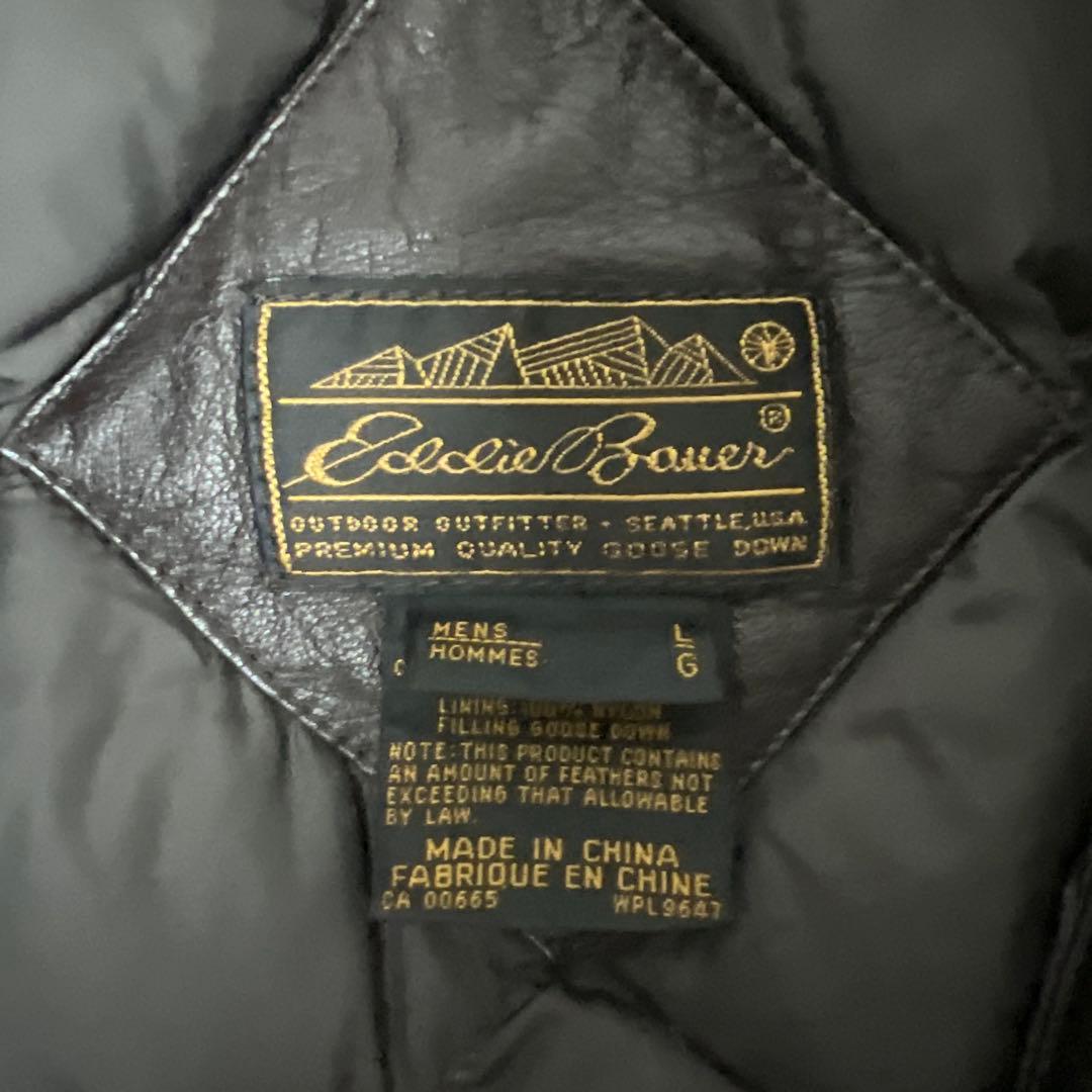 80s Eddie Bauer ダウン入りレザーベスト