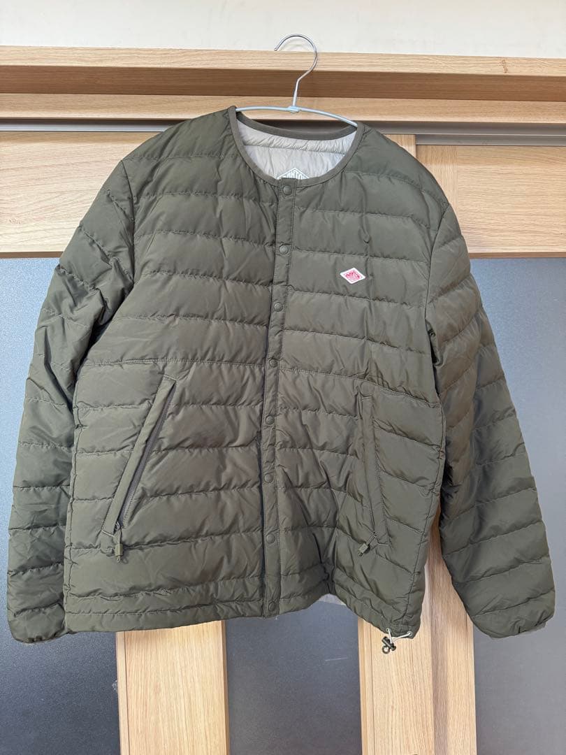 美品　ダントン　DANTON　インナーダウン　L オリーブ