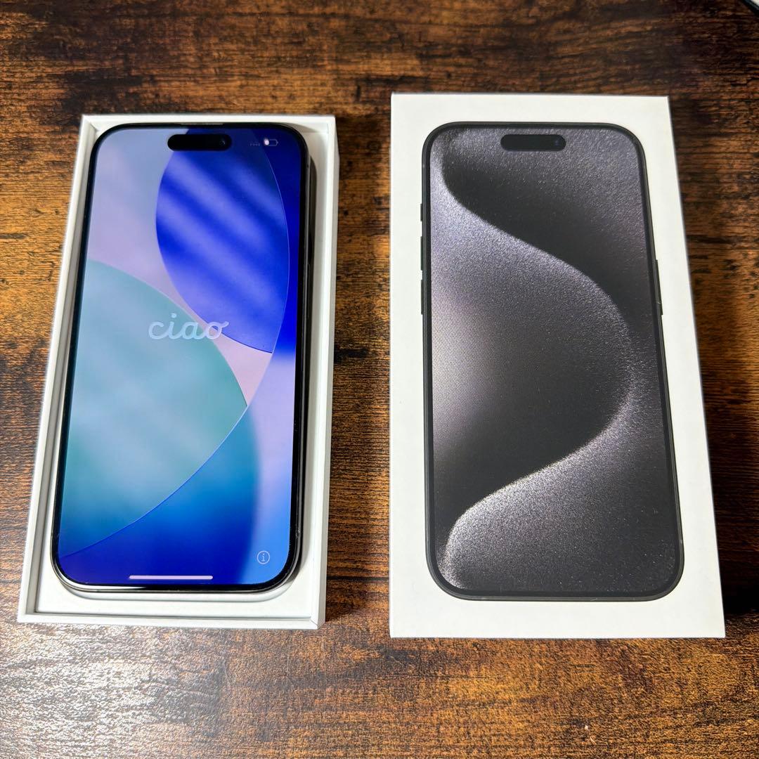 iPhone15Pro SIMフリー　箱、充電ケーブル、ピン付　128GB
