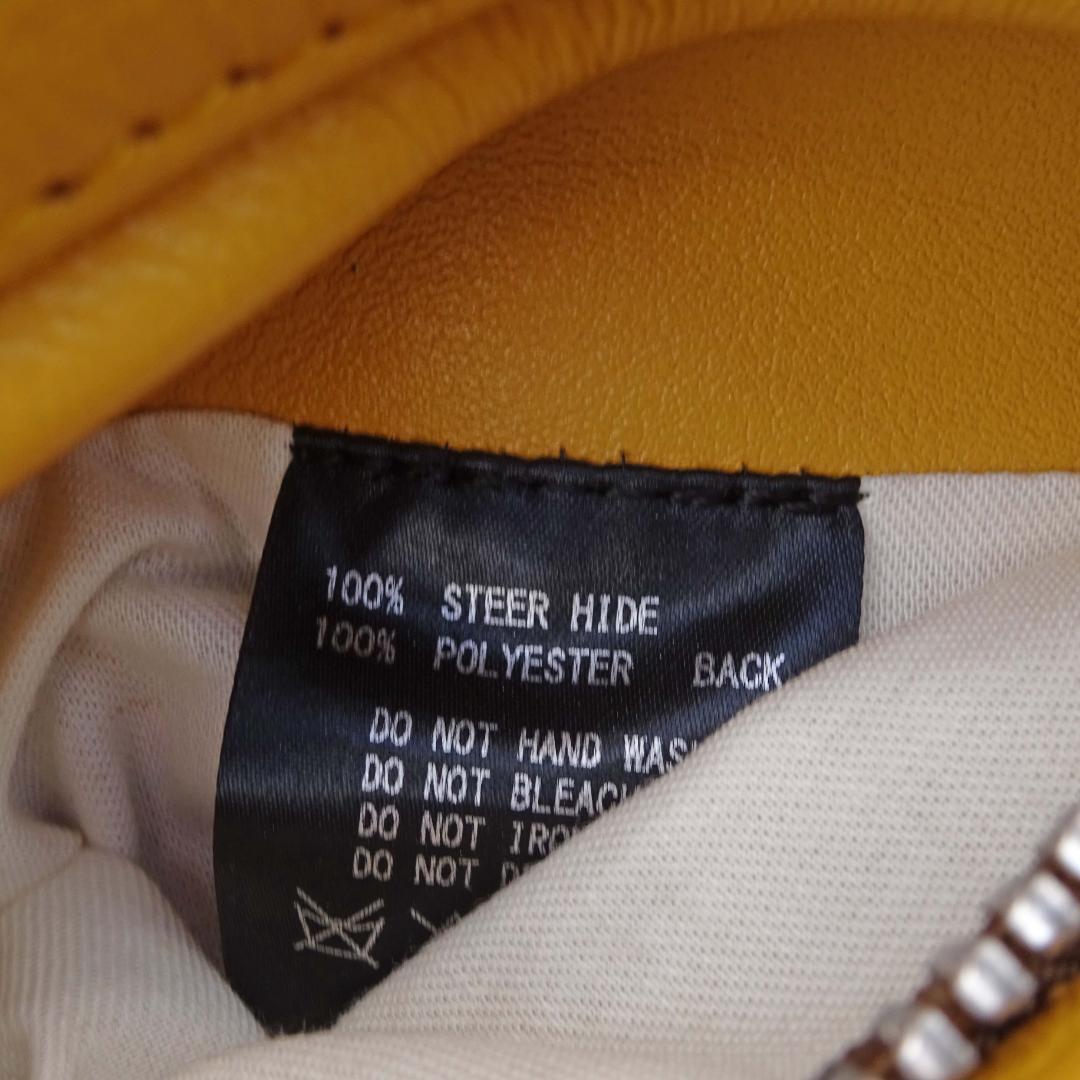 666 Leather Wearトリプルシックスサイクロンライダースイエロー40