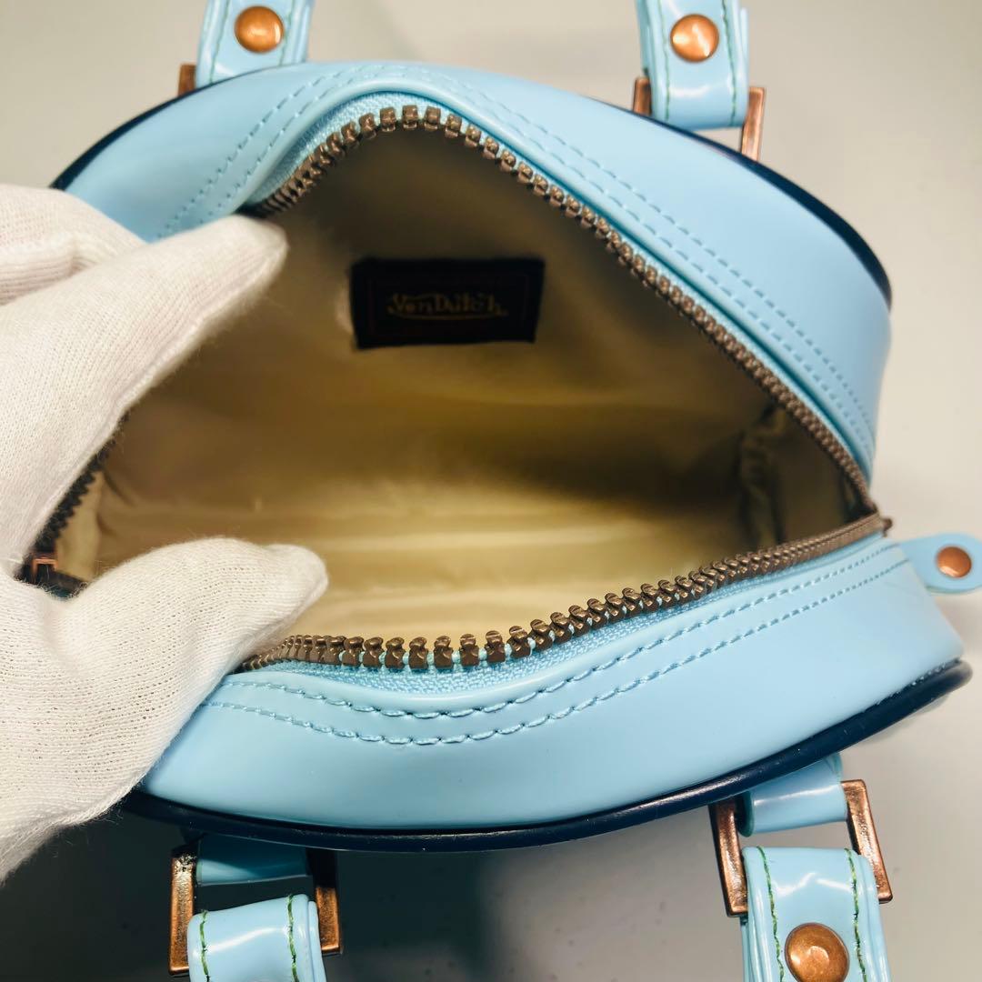 美品　VonDutch ボンダッヂ　ミニボストンバッグ　パステルブルー