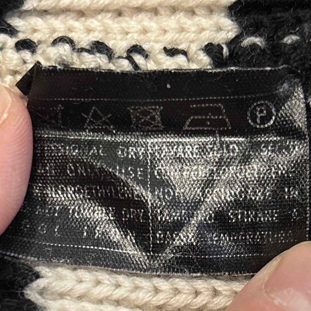 【美品/L】フェラガモ　ボーダー　ニットジャケット　ロングカーディガン　イタリア