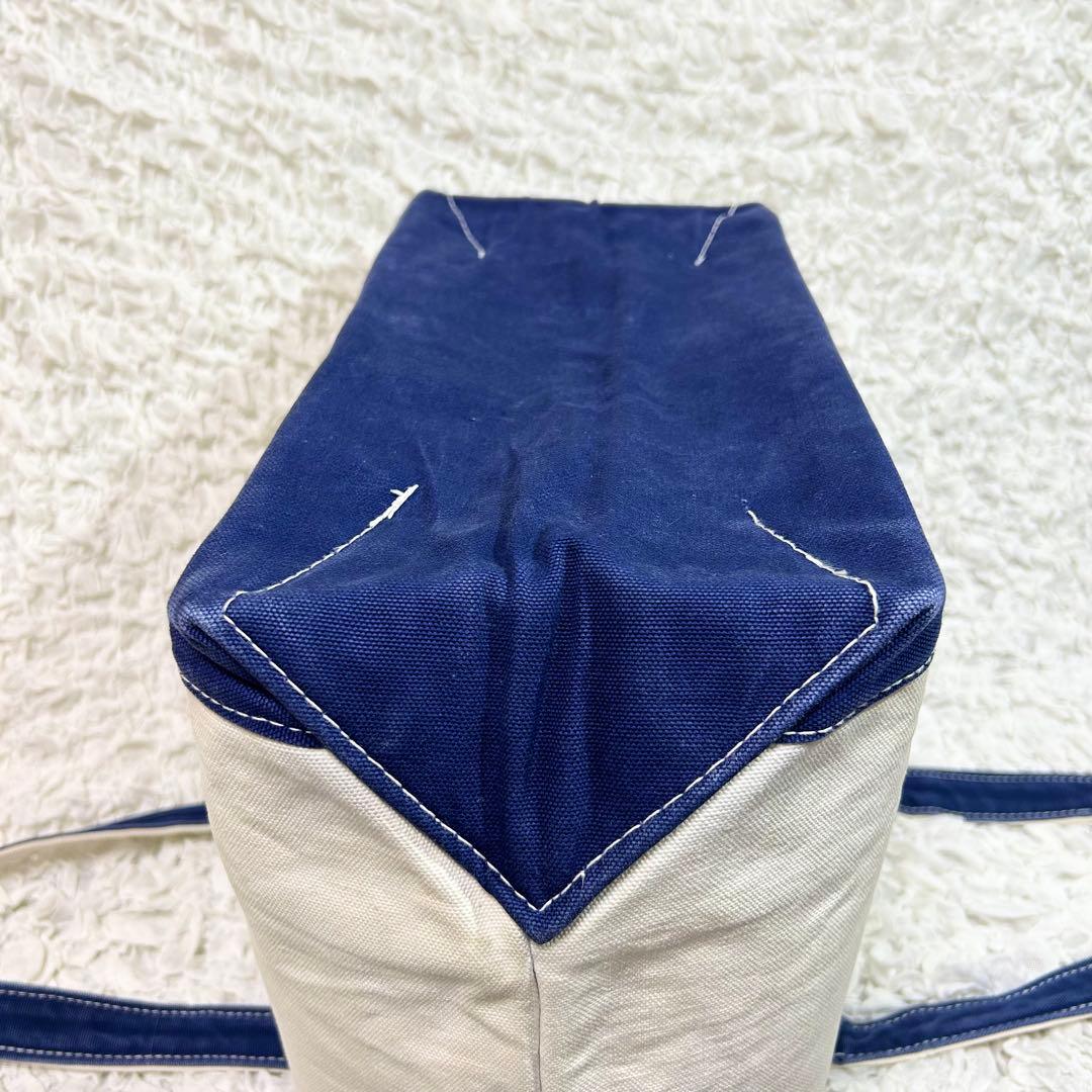 【古着】OCTOPUS ARMY トートバッグ 白xネイビー LARGE 80s