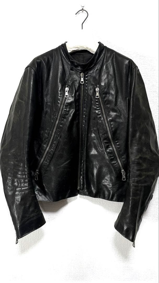 05ss/マルタンマルジェラ/ハの字ライダース/レザージャケット/52/黒