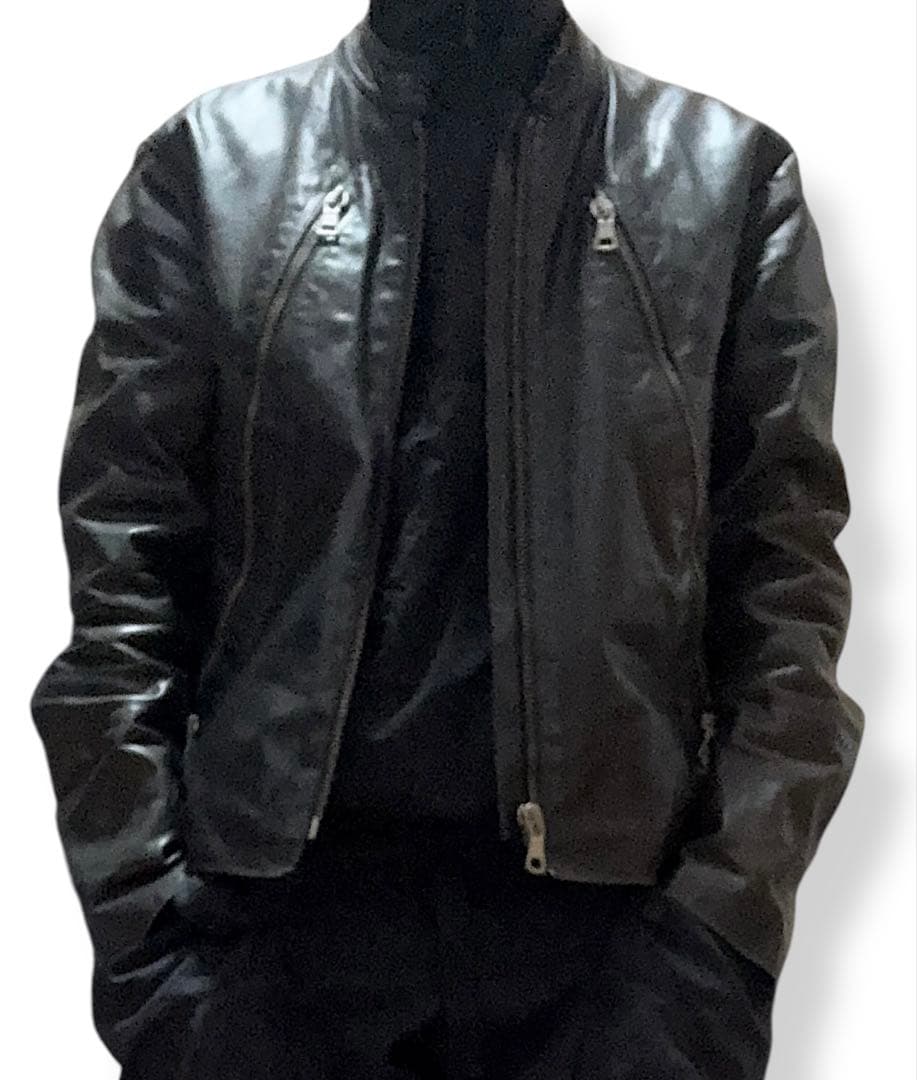 05ss/マルタンマルジェラ/ハの字ライダース/レザージャケット/52/黒