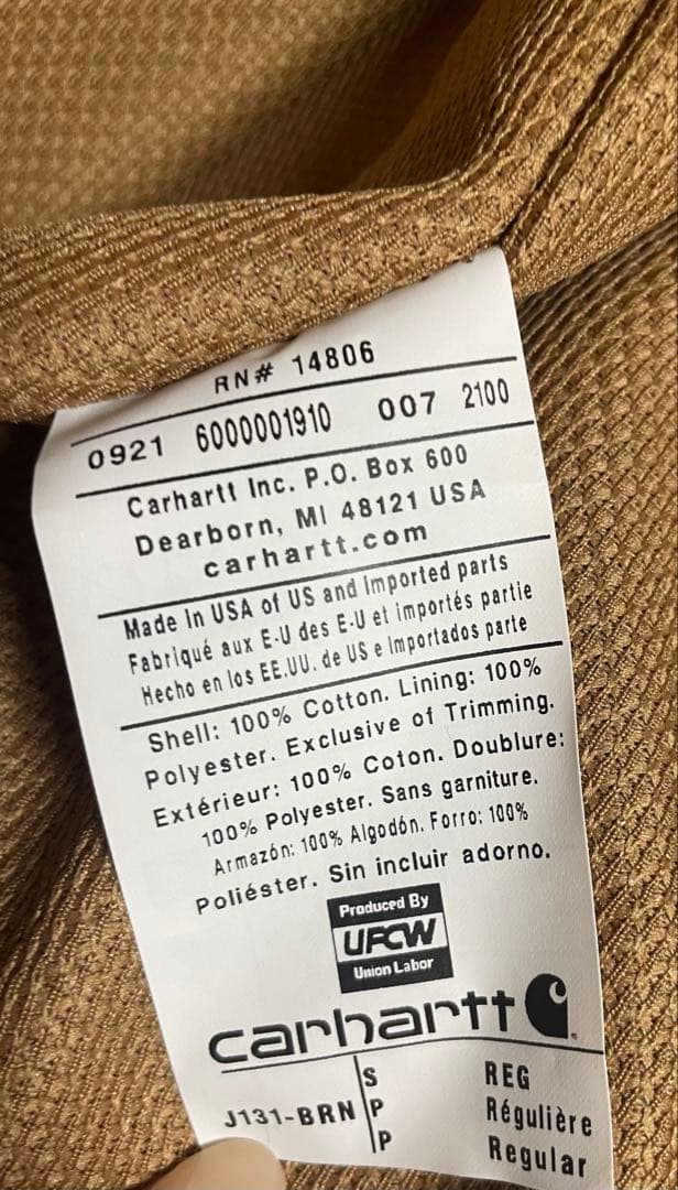 carhartt アクティブジャケット S