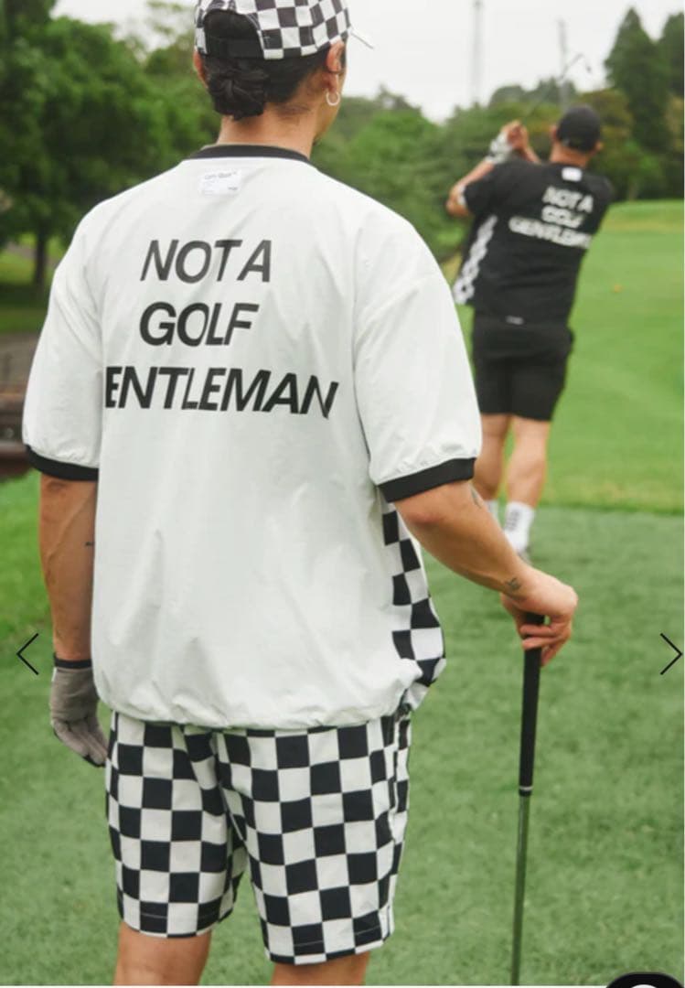 CPH/GOLF チェッカーメッシュトップス　白Mサイズ