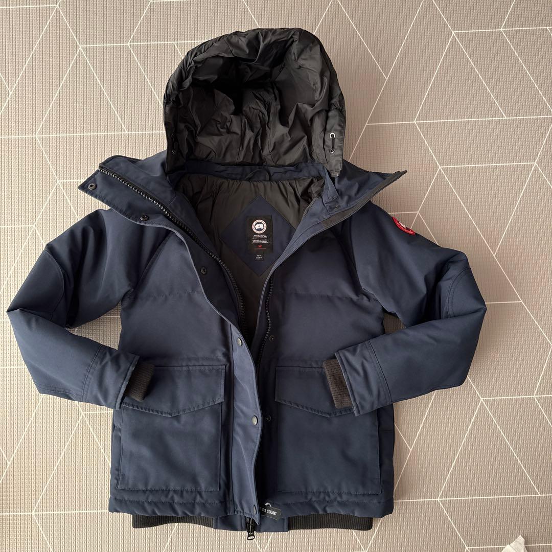   ネイビー フード付き ダウンジャケット