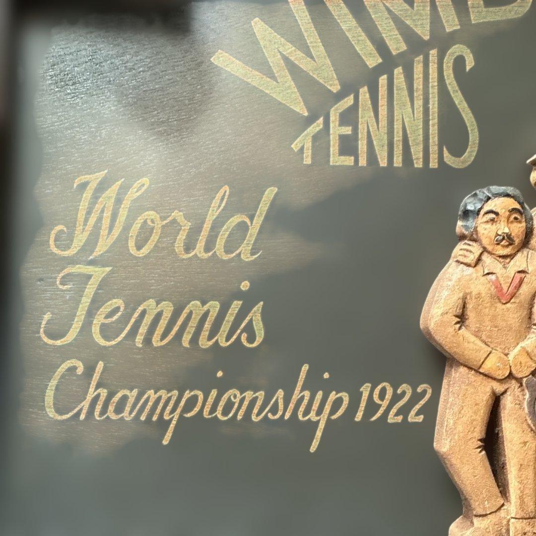 ウィンブルドン テニス 1922年 木製彫刻　アンテック　テニス大会　入手困難