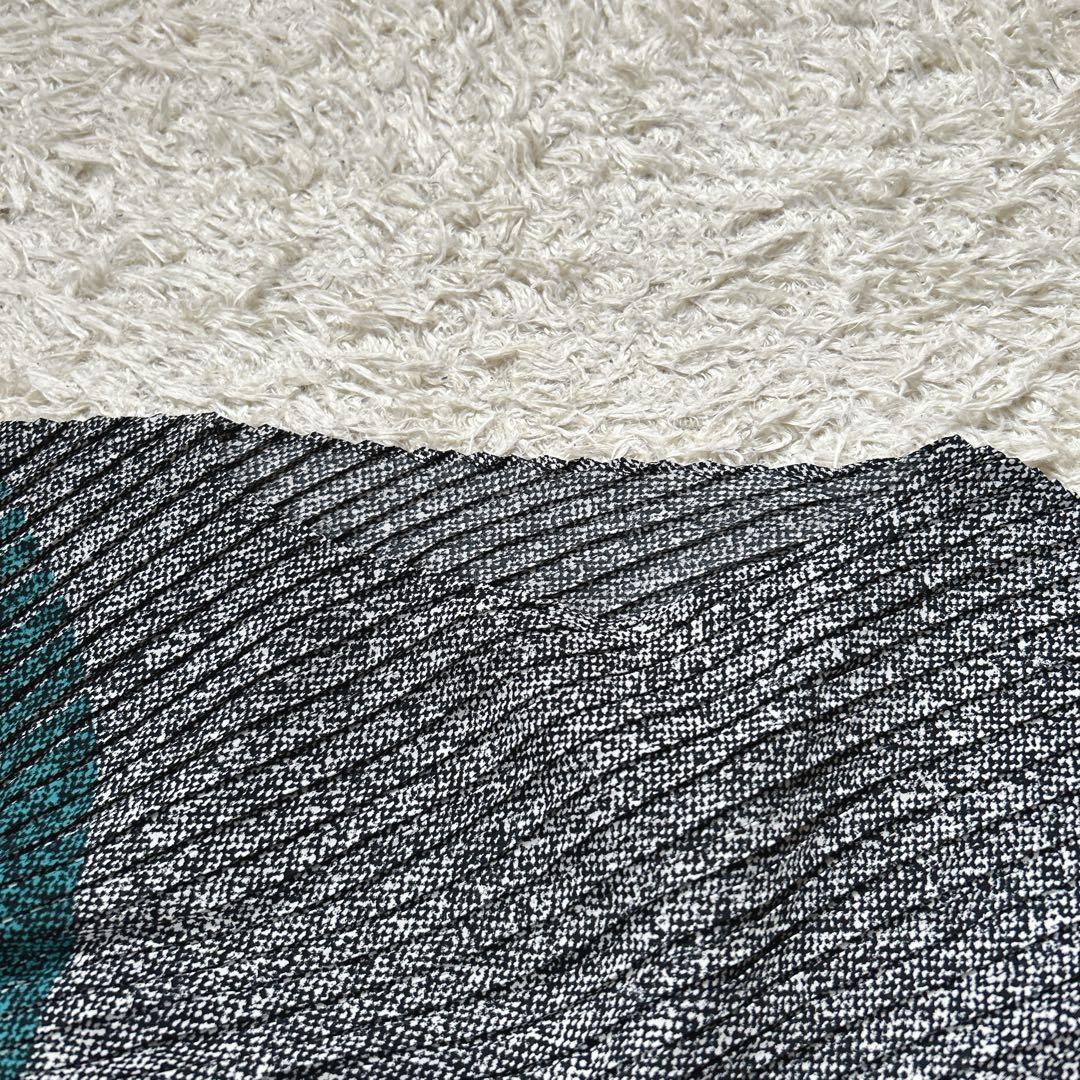 専用　ISSEY MIYAKE プリーツ　バイカラー　ブラウス　変形　グリーン