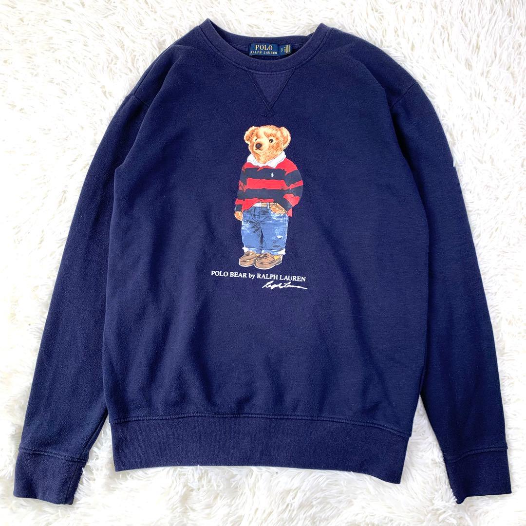 90s POLO Ralph Lauren polo bear スウェット 紺M