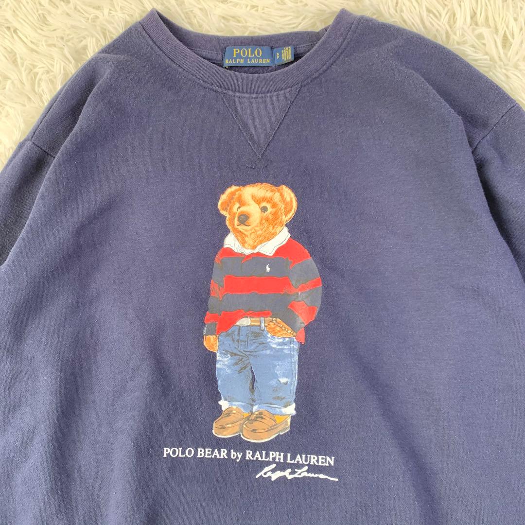 90s POLO Ralph Lauren polo bear スウェット 紺M