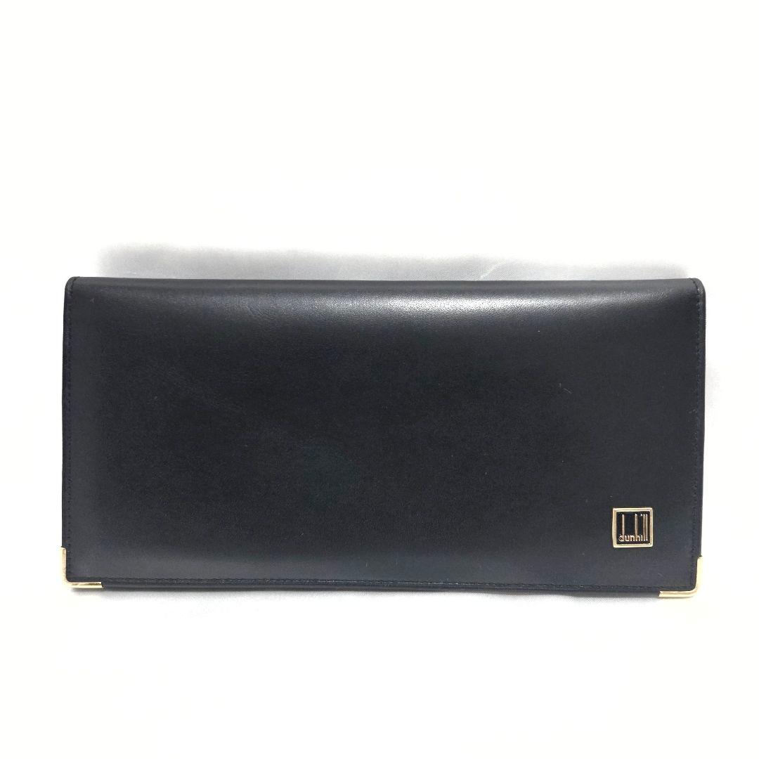 未使用品 dunhill 長財布 小銭入れ付き レザー ブラック メンズ 箱あり