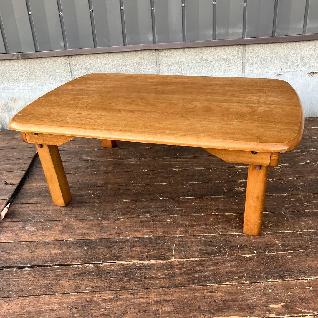 E-2 天然木製 折りたたみローテーブル ちゃぶ台 座卓 センターテーブル