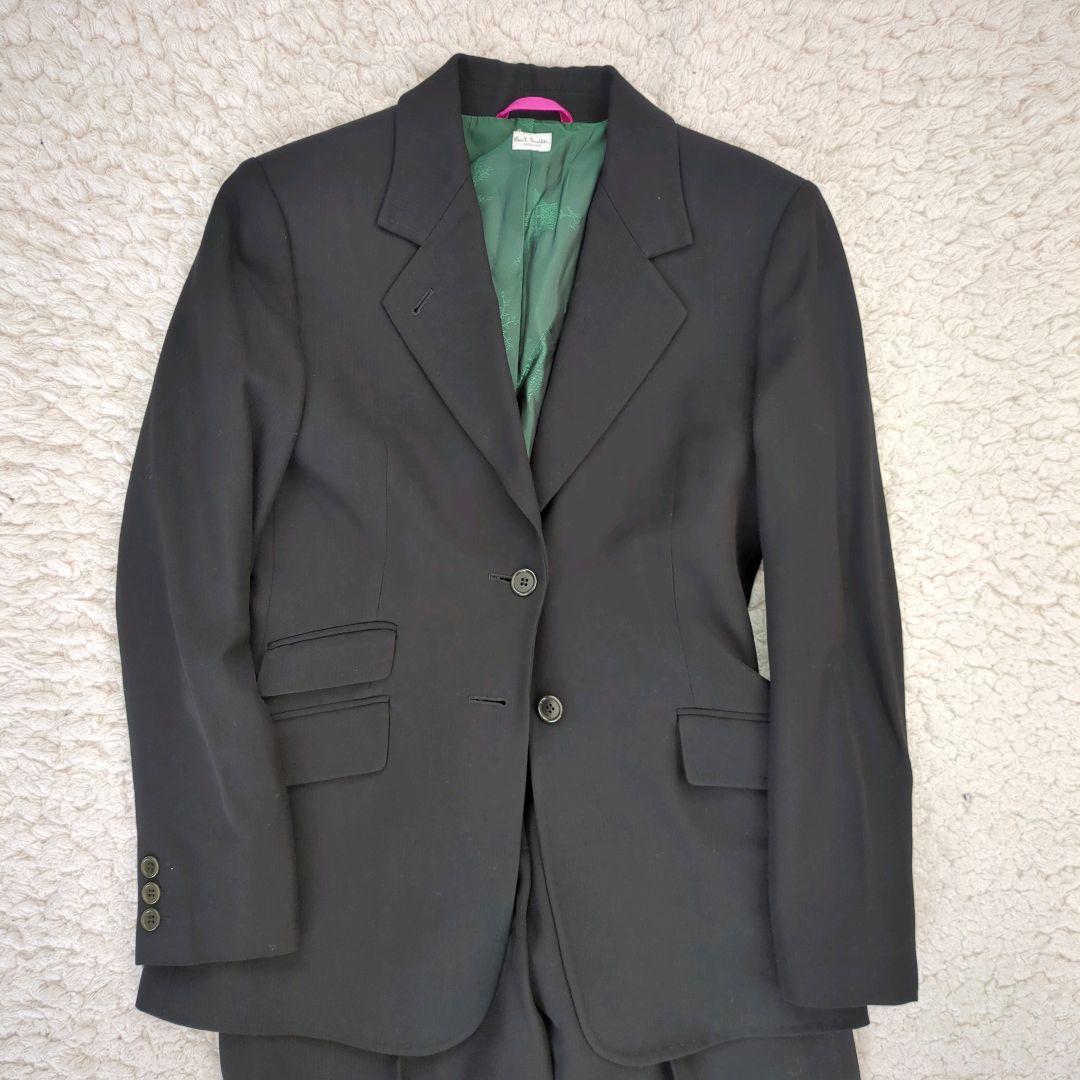美品 ポールスミス セットアップ パンツ ブラック 裏地グリーン 40