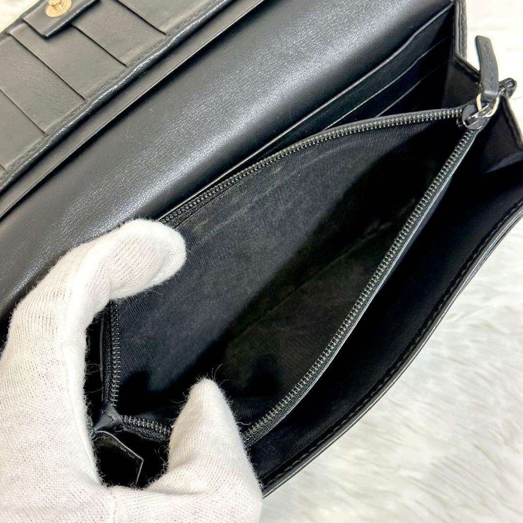 美品✨️GUCCI 長財布 マイクロシマ GG 型押し ロゴ ブラック