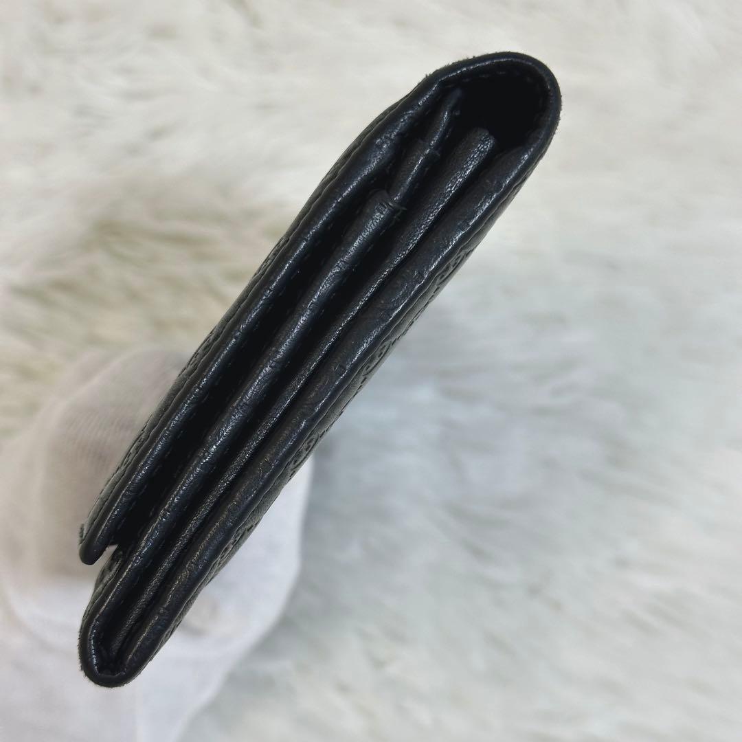 美品✨️GUCCI 長財布 マイクロシマ GG 型押し ロゴ ブラック