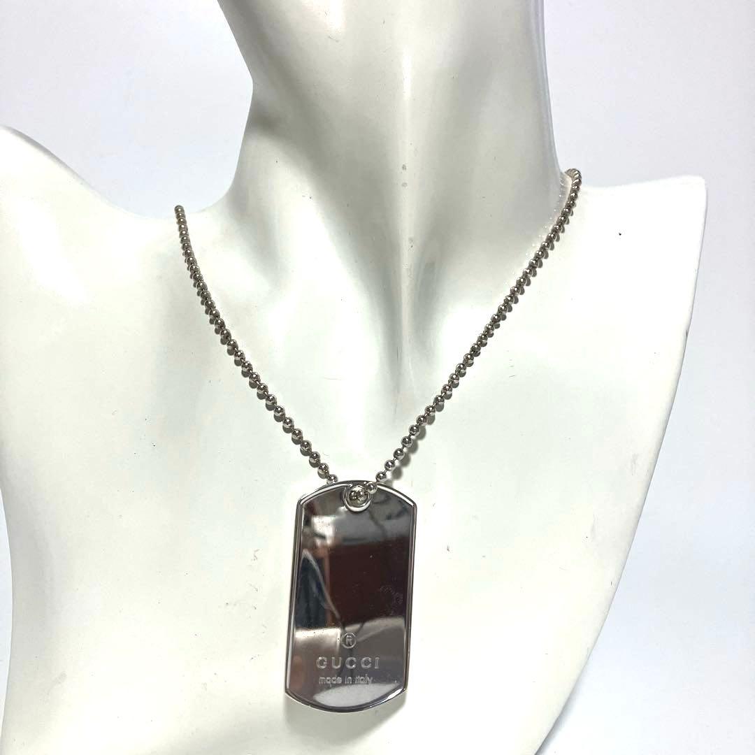 【美品】GUCCI グッチ ドッグタグ ボールチェーン ネックレス