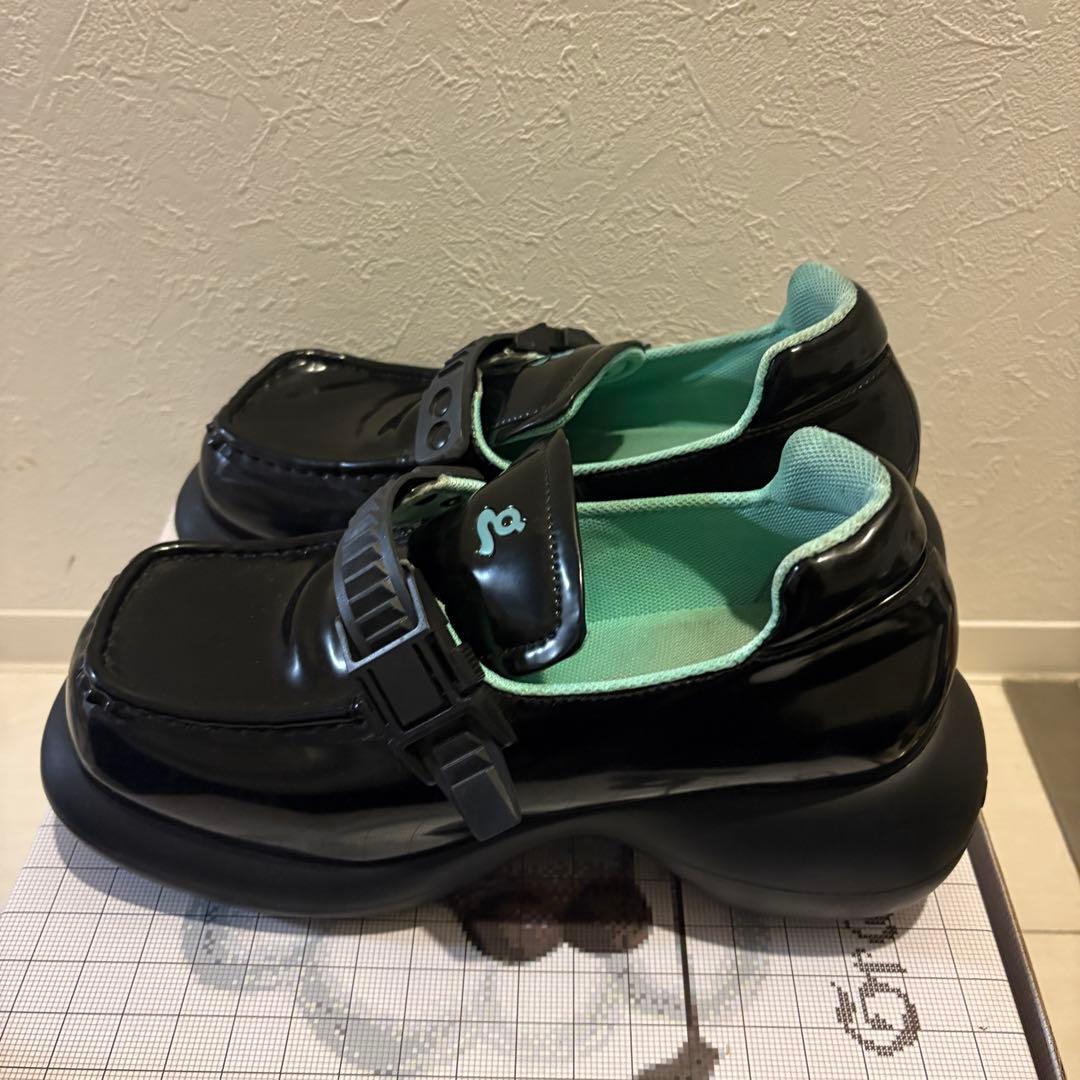 靴 GRAPE MICROFIBER LEATHER BLACK SHOES