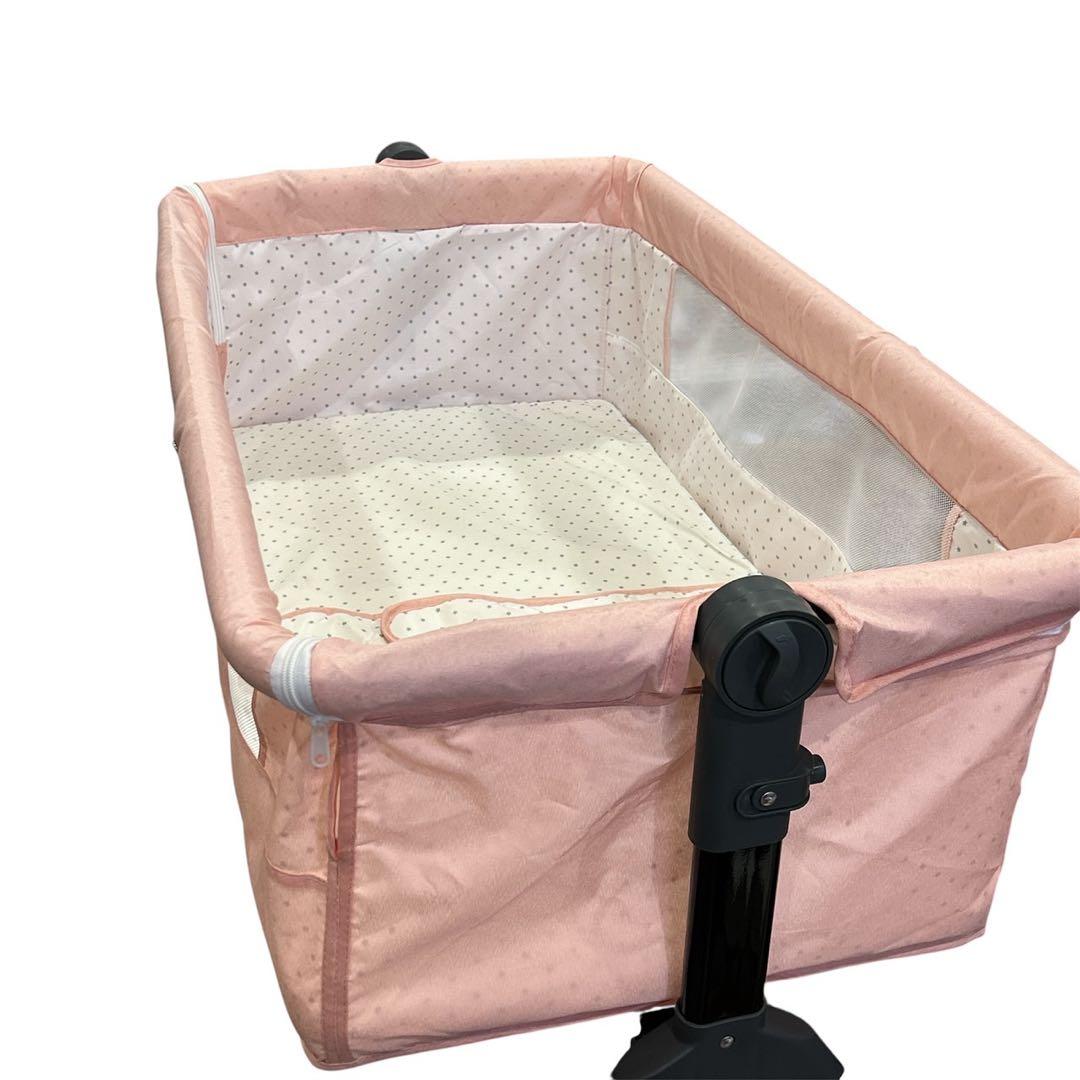 【911】✨美品✨　多機能ベビーベッド　ピンク　ゆりかご　蚊帳付き