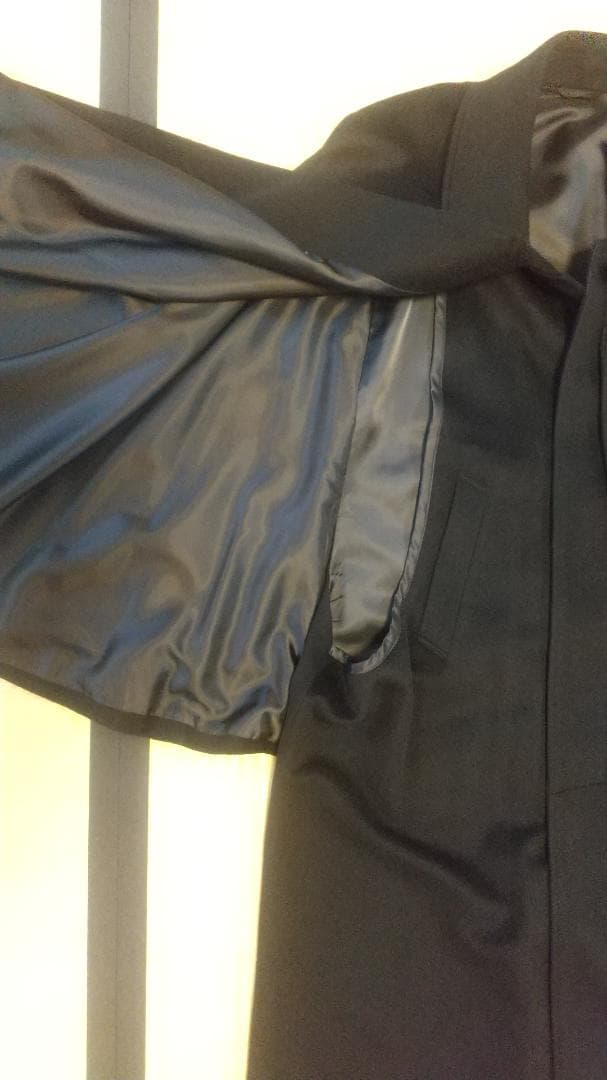 和装 トンビコート カシミヤ20％ メンズLサイズ ブラック