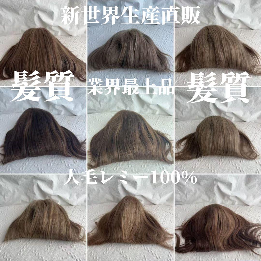 最新2026新世界調和技術　人毛100%　ウィッグ　シルクスキン　医療ウィッグ