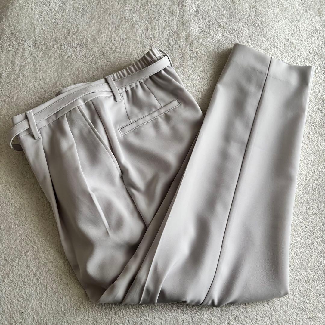 PLST プラステ パンツスーツ ノーカラー ライトグレー Mサイズ