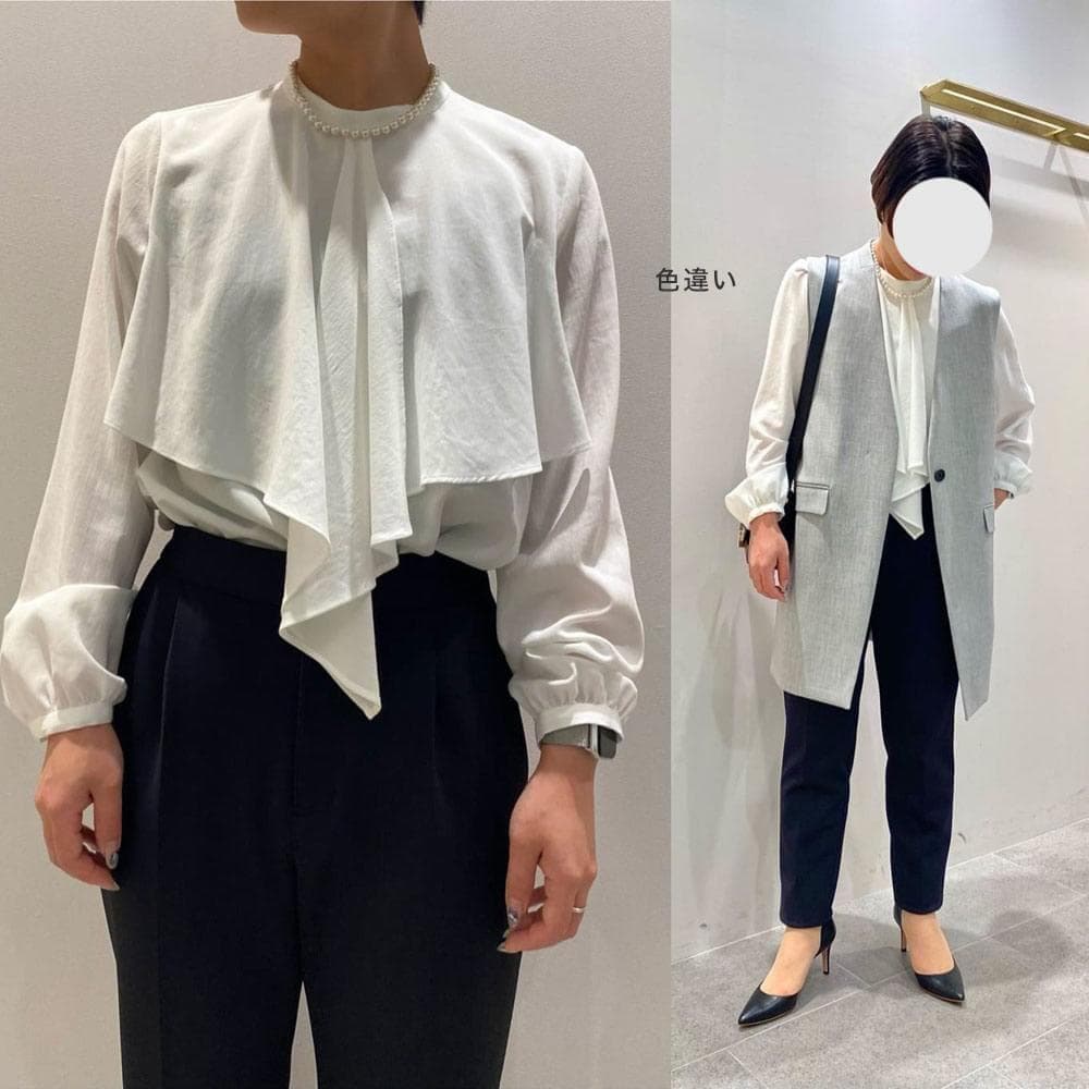 美品 ユナイテッドアローズ TOKYO 2万円 フロントフリルのブラウス 351