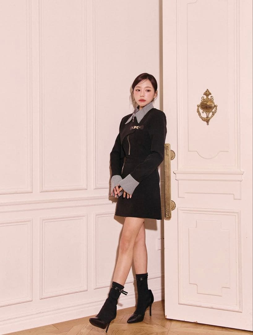 RANDY アシンメトリーバックルハウンドワンピース