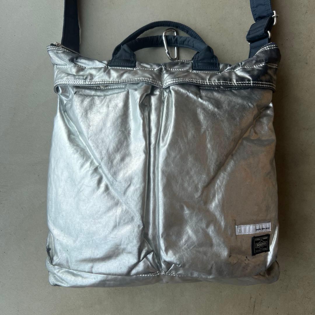 【PORTER×プティローブノアー】シルバー　箔　ヘルメットバッグ　ポーター