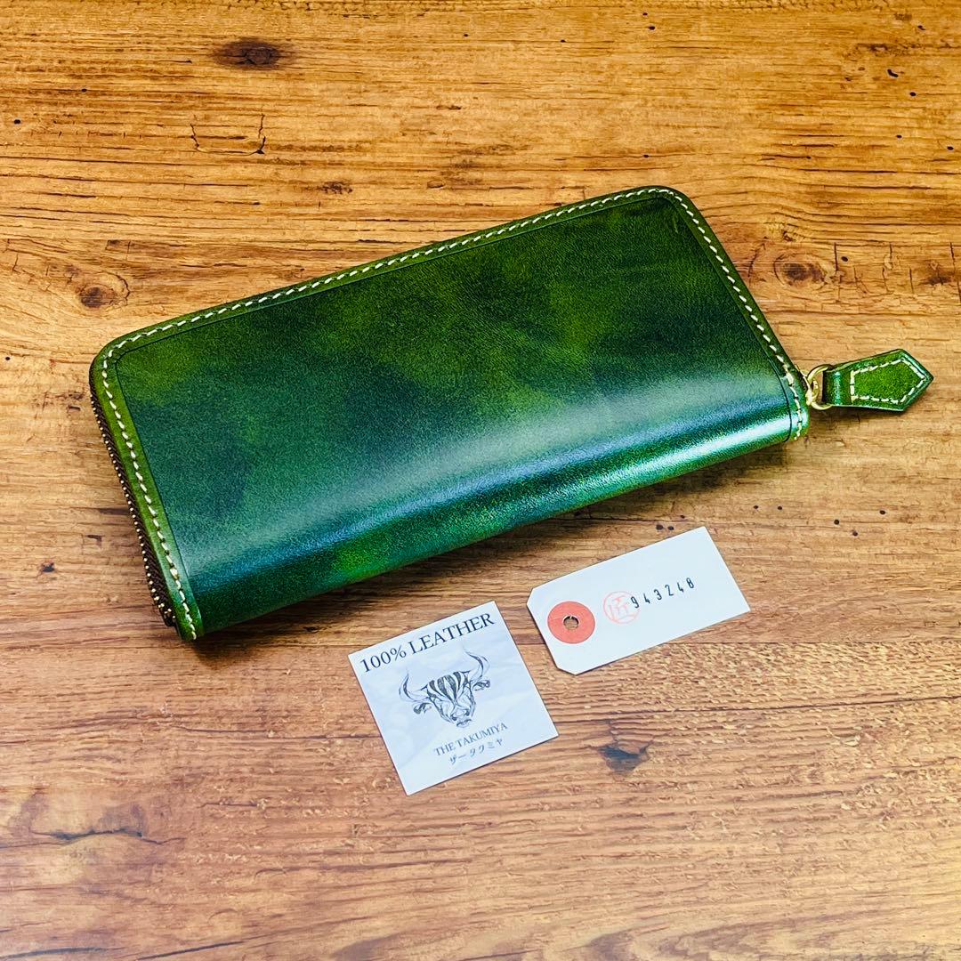 サドルレザー ラウンドファスナー メンズ財布 長財布 本革 ハンドメイド YKK