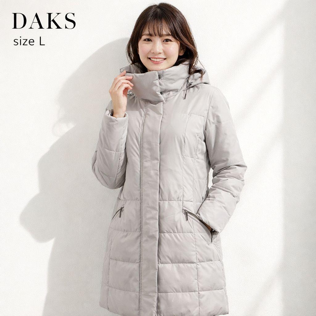 ダックス DAKS フード付き　ダウンコート 40 L グレー 撥水 日本製