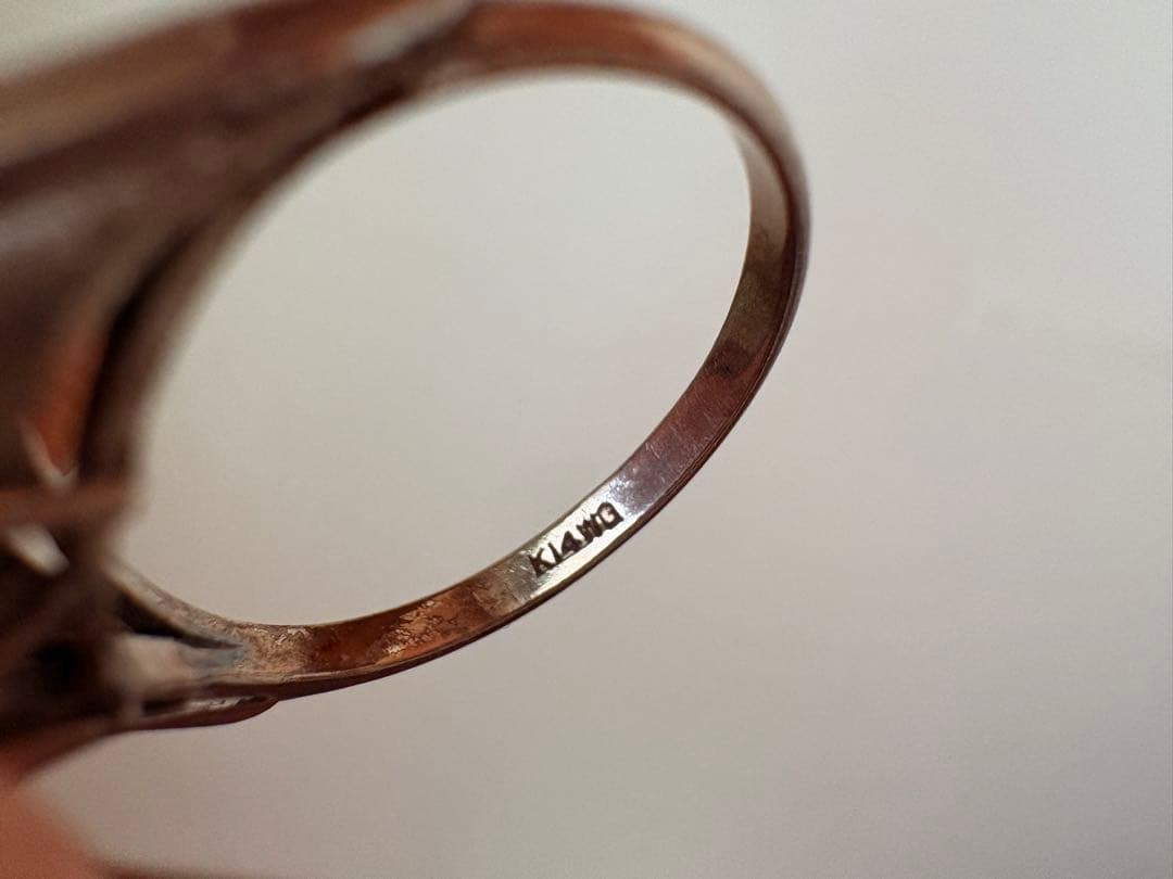 Fire Opal K14WG ファイアオパールVintageビンテージリング