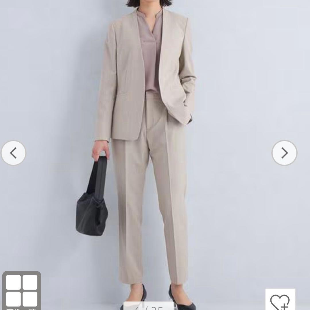 美品✨グリーンレーベルリラクシング カチリラ パンツスーツ ベージュ 38