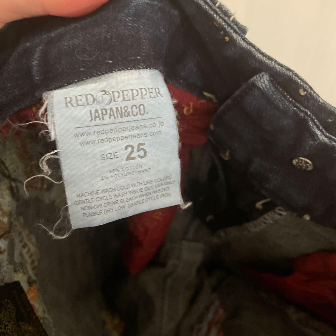 お*ん様 激レア　red pepper 豪華刺繍　ブーツカット　デニム　25