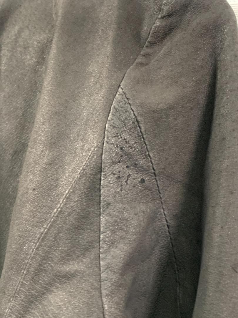 [00s EKAM] Y2K ロングアーム ハイネック レザージャケット M